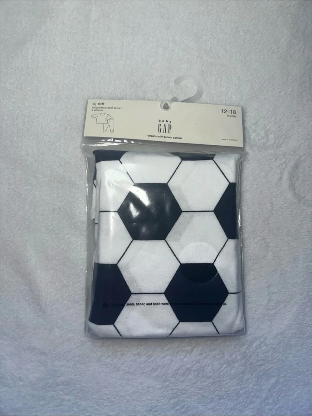 NWT Baby Gap Unisex Soccer Ball Long Sleeve Pajamas PJs 2PC Toddler 12-18 Months